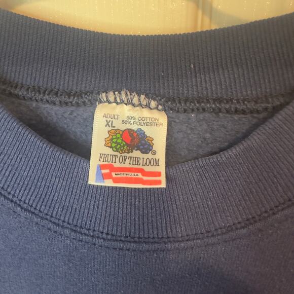 Vintage 90s Fruit of the Loom Santa & Me Christmas Crewneck Sweatshirt Size XL - Picture 3 of 10